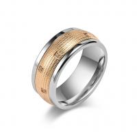 Stainless Steel Finger Ring, 304 Stainless Steel, Vacuum Ion Plating, fashion jewelry & for man & with rhinestone 10mm [