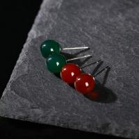 Gemstone Stud Earring, calcedonia, Joyería & para mujer, más colores para la opción, 8mm, Vendido por Par[