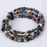 Bracelets de perles, perle d'eau douce cultivée, trois couches & bijoux de mode & pour femme, multicolore, 4-5mm Environ 18 cm, Vendu par PC[