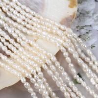 Barock kultivierten Süßwassersee Perlen, Natürliche kultivierte Süßwasserperlen, verschiedenen Qualitäten für die Wahl & DIY, weiß, 3-4mm, Länge:ca. 36 cm, verkauft von Strang[