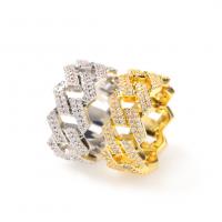 Cubic Zirconia Micro Pave Brass Finger Ring, plated, fashion jewelry & Unisex & micro pave cubic zirconia [
