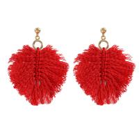 Zinc Alloy Drop Earring, Polyester Yarns, with Zinc Alloy, handmade, fashion jewelry & for woman 