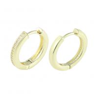 Brass Hoop Earring, gold color plated, fashion jewelry & for woman & with rhinestone, golden 