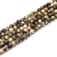 Zebra-Jaspis Perle, Zebra Jaspis, rund, poliert, DIY & verschiedene Größen vorhanden, gemischte Farben, Länge:ca. 38 cm, verkauft von Strang