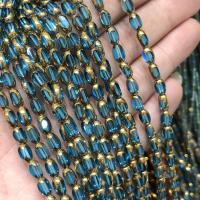 Mode Kristall Perlen, goldfarben plattiert, DIY & facettierte, mehrere Farben vorhanden, 4x6mm, Länge:ca. 38 cm, verkauft von Strang[