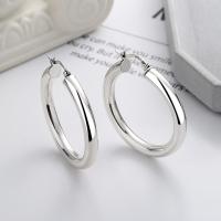 925 Sterling Silver Hoop Earring, Antique finish, fashion jewelry & for woman 