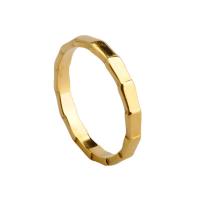 Titanium Steel Finger Ring, 18K gold plated, fashion jewelry & for woman, golden [