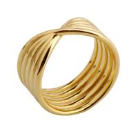 Partículas de acero anillo, chapado, Joyería & diverso tamaño para la opción & para mujer, dorado, Vendido por UD