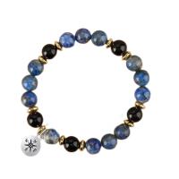 Gemstone Bracelets, Natural Stone, with Zinc Alloy, Compass & Unisex Approx 19 cm [