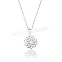 Stainless Steel Jewelry Necklace, 304 Stainless Steel, with 5CM extender chain, Flower, polished, fashion jewelry & for woman & hollow Approx 45 cm [