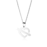 Cubic Zirconia Stainless Steel Necklace, 304 Stainless Steel, with 5CM extender chain, Heart, polished, fashion jewelry & for woman & hollow Approx 45 cm 