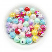 Perles acryliques plaquée, chalumeau, Rond, DIY, plus de couleurs à choisir, 16mm, Vendu par PC[