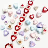 Enamel Acrylic Beads, Heart, DIY 