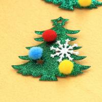 Hair Barrette Finding, Plush, with Cloth, Christmas Design [