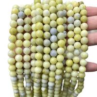 Jade Zitrone Perle, Zitronen Jade, rund, poliert, DIY & verschiedene Größen vorhanden, gelb, Länge:ca. 14.56 ZollInch, verkauft von Strang[