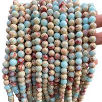 Eindruck Jaspis Perlen, Impression Jaspis, rund, poliert, DIY & verschiedene Größen vorhanden, seeblau, Länge:ca. 14.56 , verkauft von Strang[