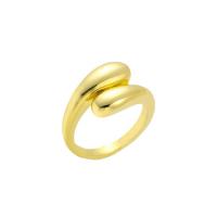 Anillo de dedo de latón, metal, chapado en oro real, para mujer, dorado, Vendido por UD