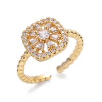Cubic Zirconia Micro Pave Brass Finger Ring, real gold plated, micro pave cubic zirconia & for woman [