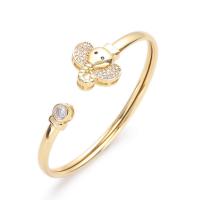 Cubic Zirconia Micro Pave Brass Finger Ring, Elephant, real gold plated, micro pave cubic zirconia & for woman, gold, 60mm 