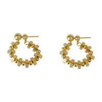 Brass Stud Earring, with Zinc Alloy, fashion jewelry & for woman, golden [