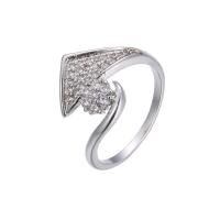 Cubic Zirconia Micro Pave Brass Finger Ring, fashion jewelry & micro pave cubic zirconia & for woman, silver color 
