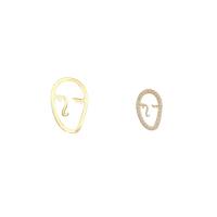 Cubic Zirconia Pendiente Brass Micro Pave, metal, chapado en oro real, Joyería & micro arcilla de zirconia cúbica & para mujer, oro, 21x14mm, Vendido por Par[