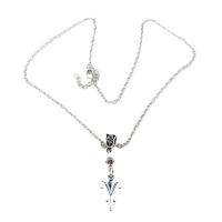 Ожерелье цинкового сплава , цинковый сплав, с 5cm наполнитель цепи, плакирован серебром, ювелирные изделия моды & Женский, серебряный, длина:40 см, продается PC
