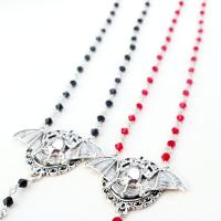 Zinc Alloy Necklace, with Quartz, with 5cm extender chain, Bat, silver color plated, fashion jewelry & for woman cm 