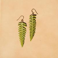 Enamel Zinc Alloy Drop Earring, Leaf, gold color plated, fashion jewelry & for woman, two different colored [