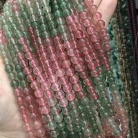 Perles nature de couleur Mix, Strawberry Quartz, Rond, poli, DIY, couleurs mélangées, 7mm Environ 38-40 cm, Vendu par brin[