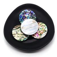 Кулон с абалоном  , Раковина морское ушко, Плоская круглая форма, DIY, разноцветный, 40mm, продается PC
