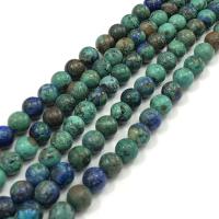 Perles Chrysocolle, Chrysocolle (Pierre naturelle Phoenix), Rond, poli, DIY & normes différentes pour le choix, vert Environ 38-40 cm, Vendu par brin