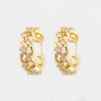 Brass Lever Back Earring, high quality gold color plated, fashion jewelry & micro pave cubic zirconia & for woman [