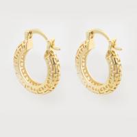 Brass Lever Back Earring, high quality gold color plated, fashion jewelry & for woman & hollow 