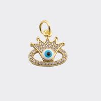Fashion Evil Eye Pendant, Brass, high quality gold color plated, DIY & micro pave cubic zirconia 