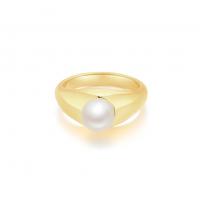 Edelstahl Fingerring, 304 Edelstahl, mit Kunststoff Perlen, Vakuum-Ionen-Beschichtung, Modeschmuck & verschiedene Größen vorhanden & für Frau, goldfarben, verkauft von PC