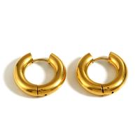Stainless Steel Huggie Hoop Earring, 304 Stainless Steel, 18K gold plated, fashion jewelry & for woman, golden, 21mm 