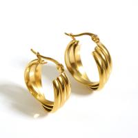 Edelstahl Baumeln Ohrring, 304 Edelstahl, 18K vergoldet, Modeschmuck & für Frau, goldfarben, 22x4mm, verkauft von PC[