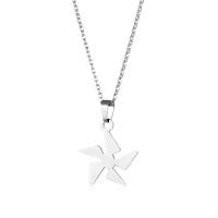 Cubic Zirconia Stainless Steel Necklace, 304 Stainless Steel, with 5CM extender chain, Pinwheel, polished, fashion jewelry & for woman Approx 45 cm [