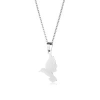 Cubic Zirconia Stainless Steel Necklace, 304 Stainless Steel, with 5CM extender chain, Bird, polished, fashion jewelry & for woman Approx 45 cm 