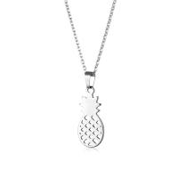 Cubic Zirconia Stainless Steel Necklace, 304 Stainless Steel, with 5CM extender chain, Pineapple, polished, fashion jewelry & for woman & hollow Approx 45 cm 