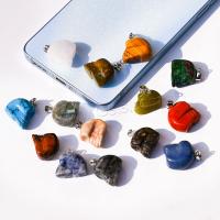 Gemstone ювелирные изделия Кулон, Железо, с Полудрагоценный камень, Череп, DIY & различные материалы для выбора продается PC
