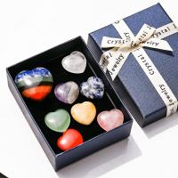 Decoración de semi piedras preciosas, Corazón, Sostenible, más colores para la opción, Vendido por Set
