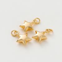 Brass Star Pendants, plated, DIY, gold Approx 3mm 