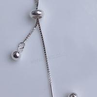 Серебряное ожерелье цепи, Серебро 925 пробы, Другое покрытие, Регулируемый & Цепной ящик, серебряный, длина:Приблизительно 19.7 дюймовый, продается PC[