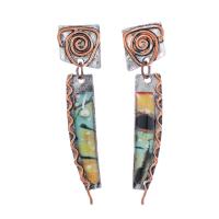 Lampwork Drop Earring, Zinc Alloy, with Lampwork, fashion jewelry & for woman, multi-colored 