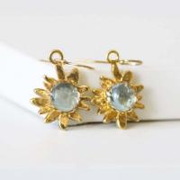 Gemstone Drop Earring, Zinc Alloy, with Moonstone, gold color plated, fashion jewelry & for woman, two different colored 