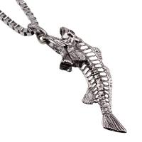Zinc Alloy Necklace, Fish, silver color plated, fashion jewelry & for man, silver color cm 
