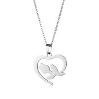 Stainless Steel Jewelry Necklace, 304 Stainless Steel, with 5cm extender chain, Heart, polished, fashion jewelry & for woman, original color cm 