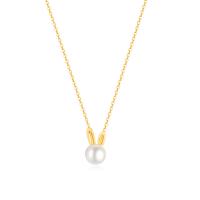 Titan Schmuck Halskette, Titanstahl, mit Kunststoff Perlen, mit Verlängerungskettchen von 6CM, Hase, plattiert, für Frau, keine, Länge:42 cm, verkauft von PC